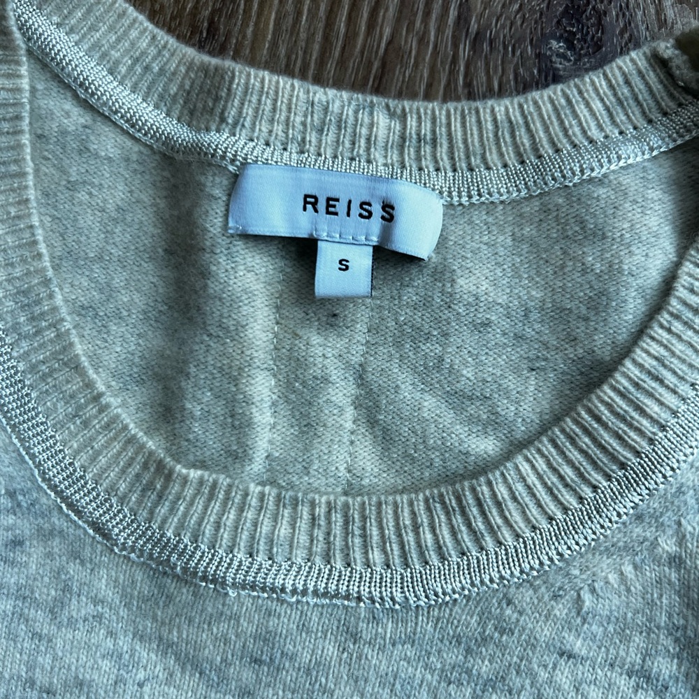 Reiss Alexa Cashmere Wool Blend Sweater Dress Grey Cream Marled Size Small - Picture 6 of 16